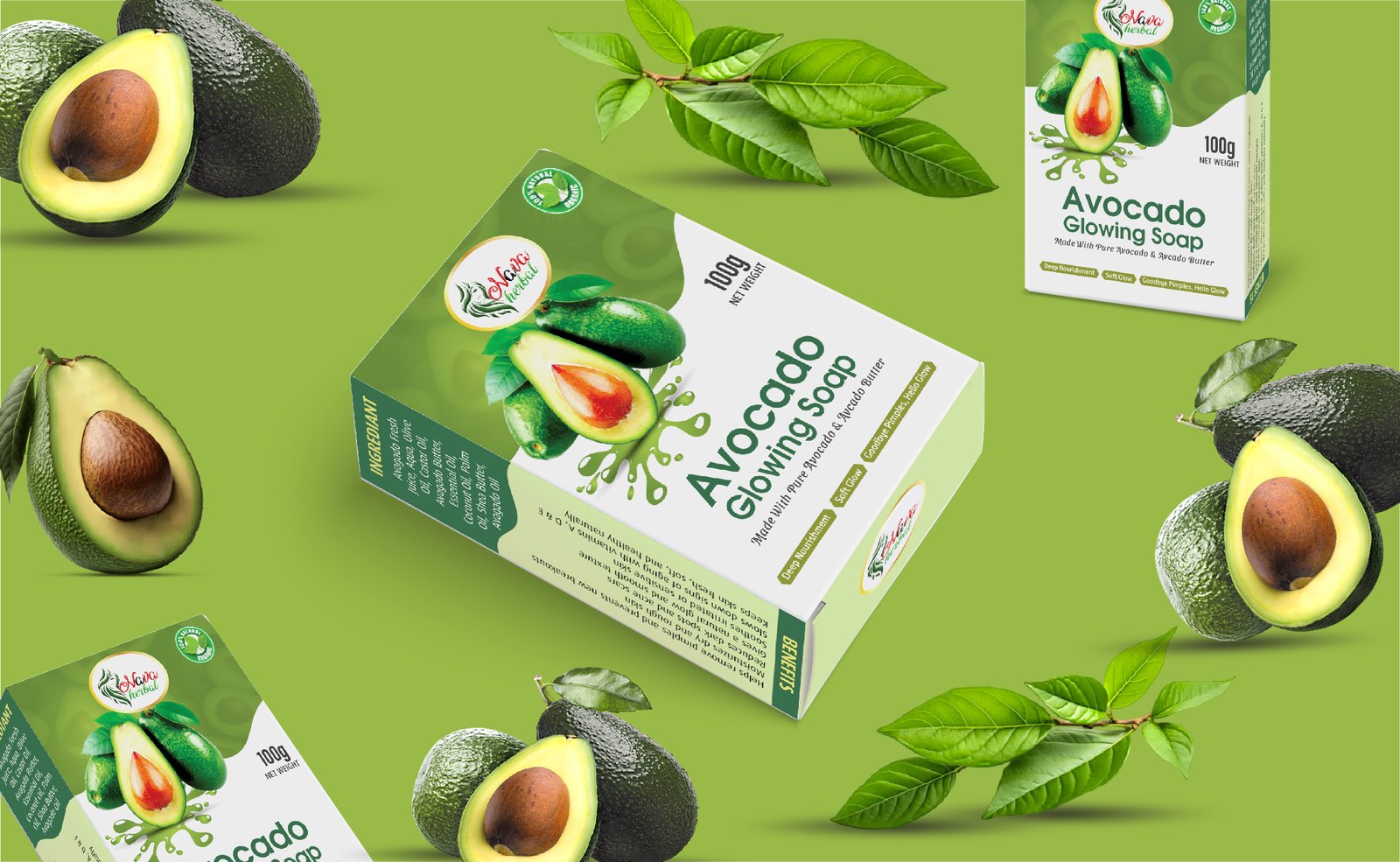 Avocado glowing soap